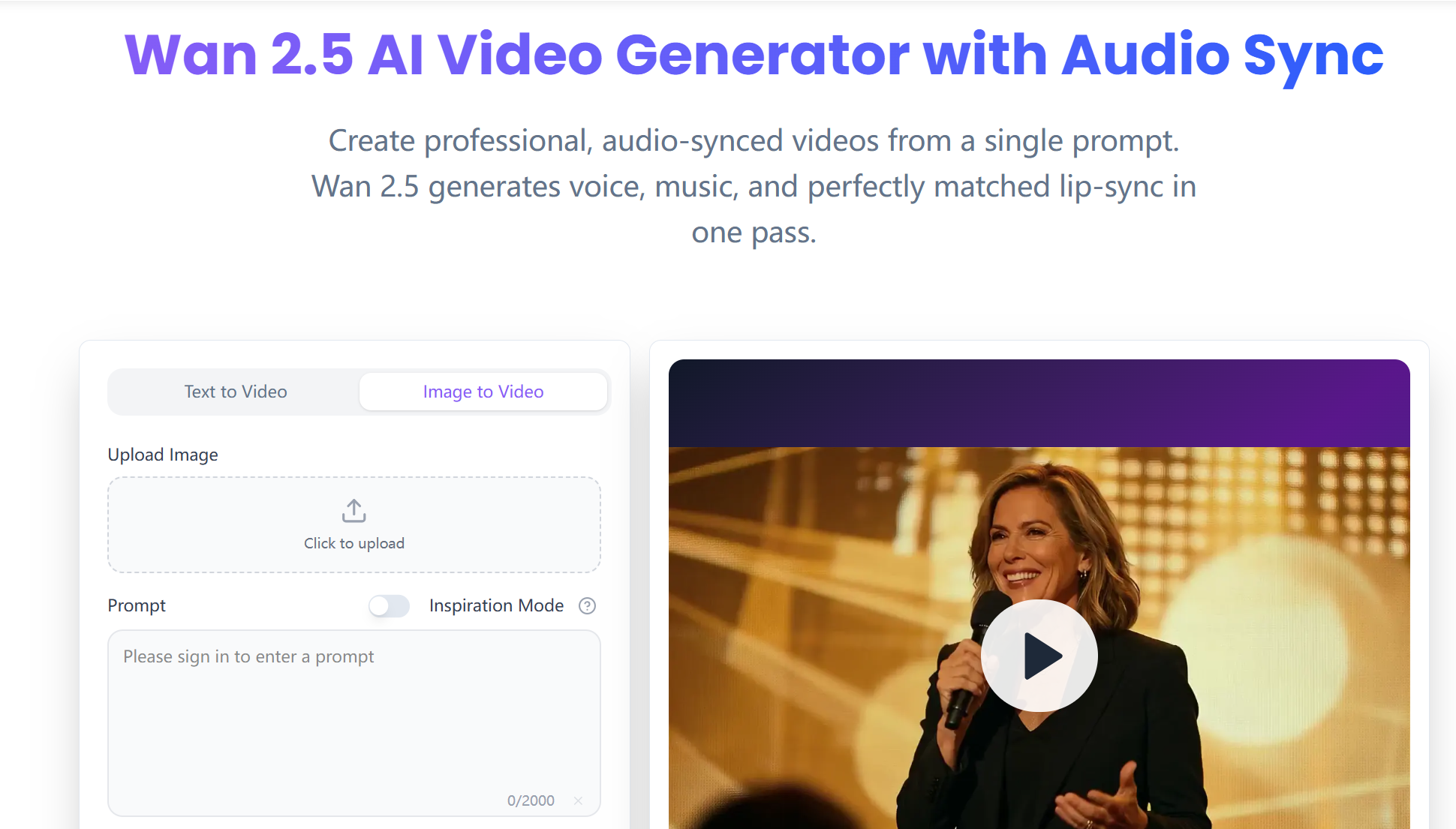 Wan2.5 AI Video Generator