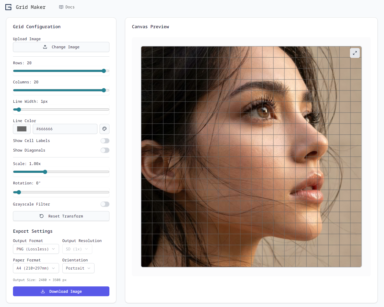 Online Grid Maker for Artists