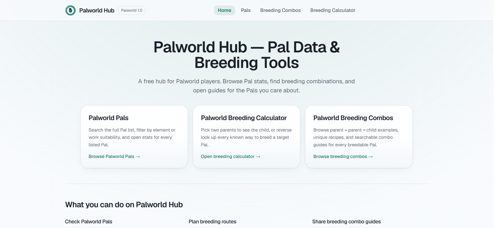 Palworld Hub - Pal Data & Breeding Tools