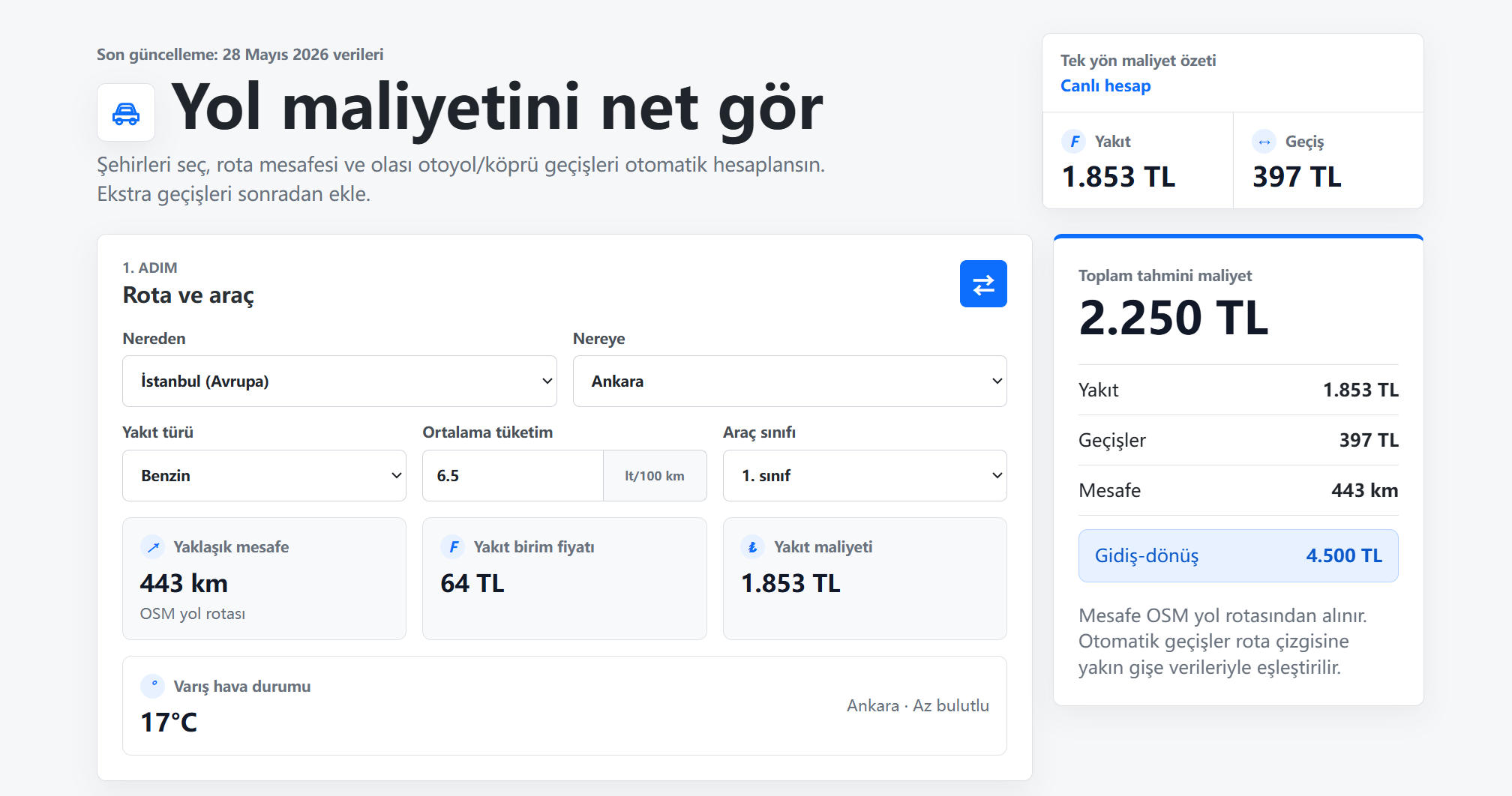 Yakıt Hesapla Vercel