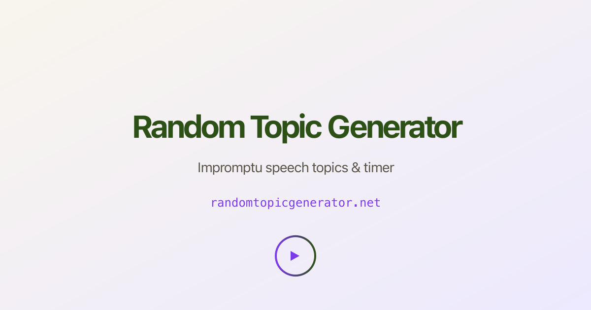 Random Topic Generator
